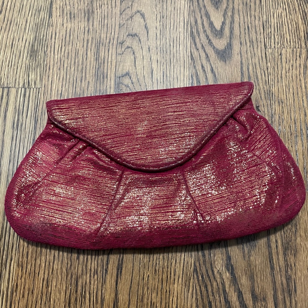 Lauren Merkin red/gold clutch